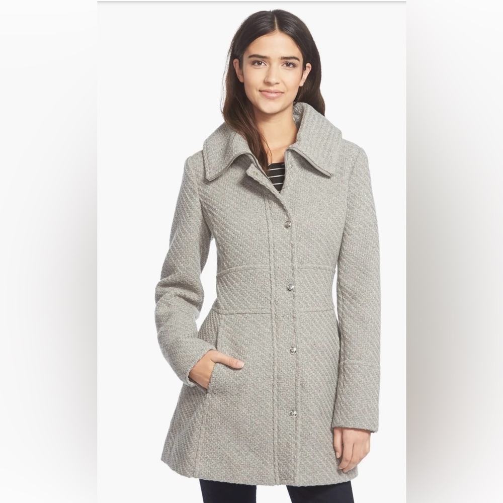 Jessica Simpson Weave Fit and Flare Coat